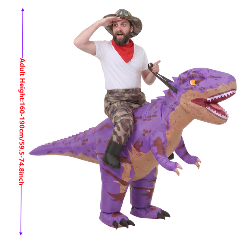 Funny Camo purple T-Rex Inflat - огляд і ціна Inflatable Dinosaur Costume Adult