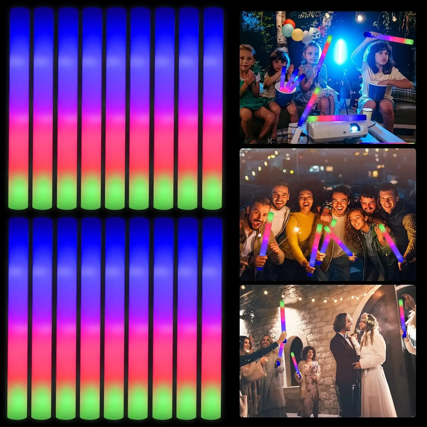3Z-50PCS Led Foam Glow Sticks  - огляд і ціна Flashing Led Foam Sticks Party