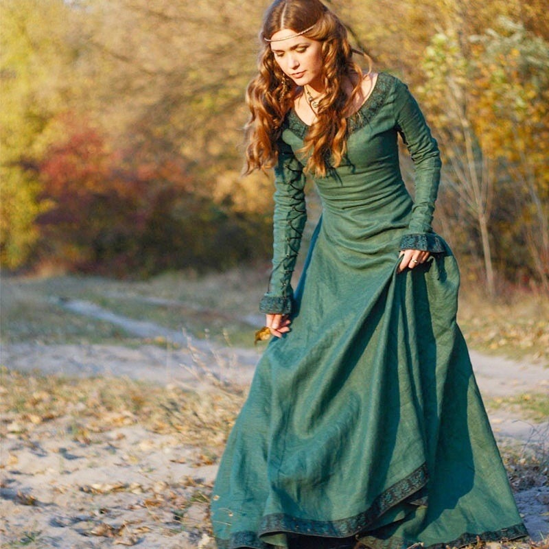 Women Medieval Long Dress V Ne - огляд і ціна Medieval Renaissance Dress Women