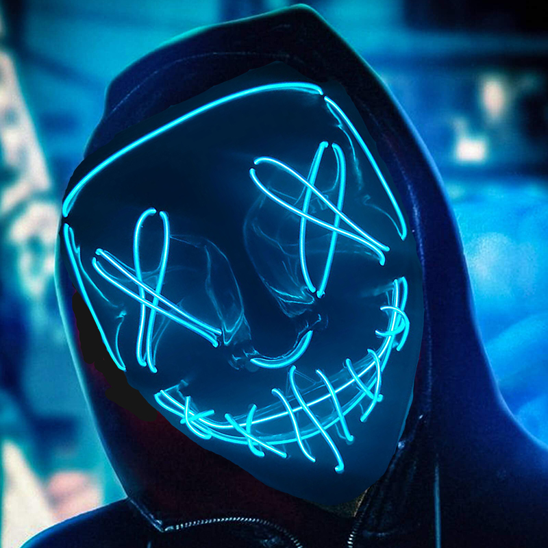 Glowing Cosplay EL Wire neon M - огляд і ціна Led Purge Mask Halloween