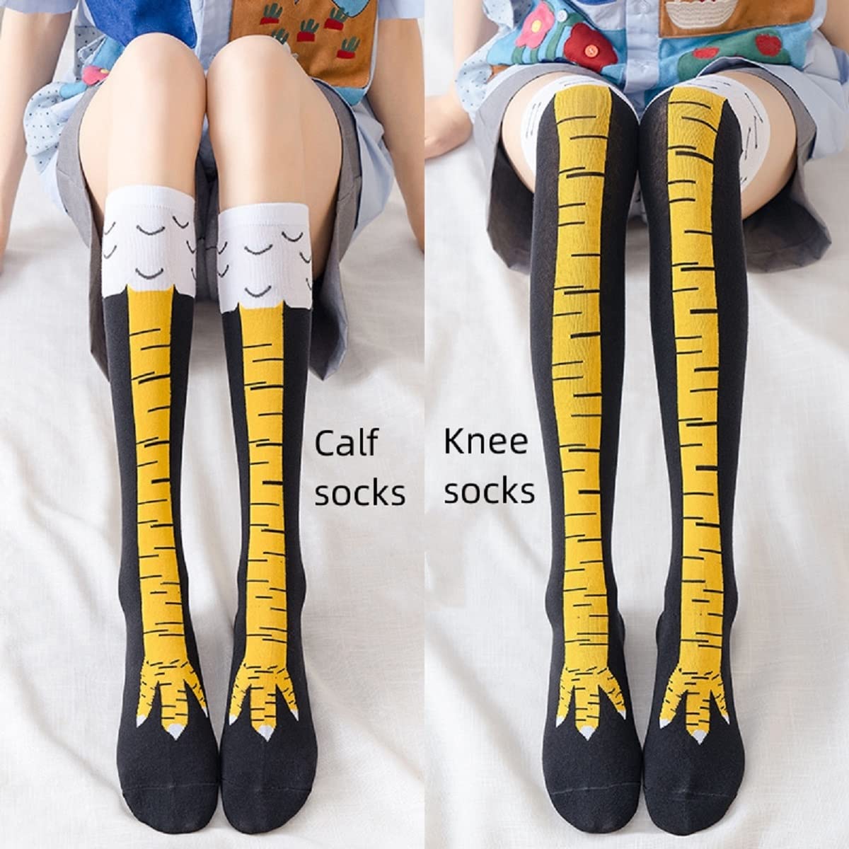 1/2 Pairs Women Knee High Sock - огляд і ціна Funny Chicken Leg Socks
