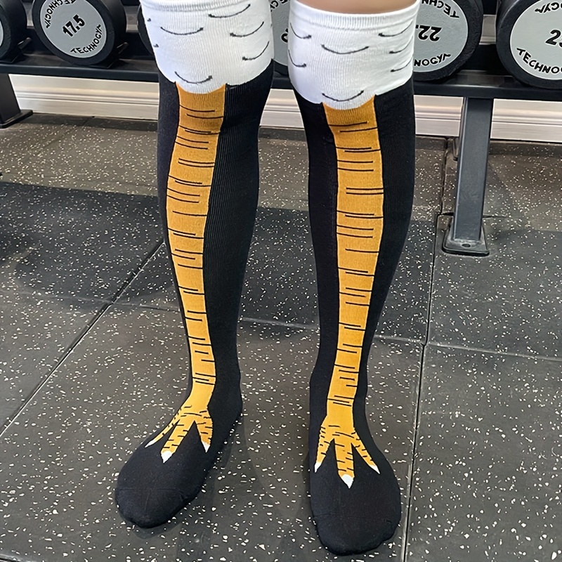 1/2 Pairs Women Knee High Sock - огляд і ціна Funny Chicken Leg Socks
