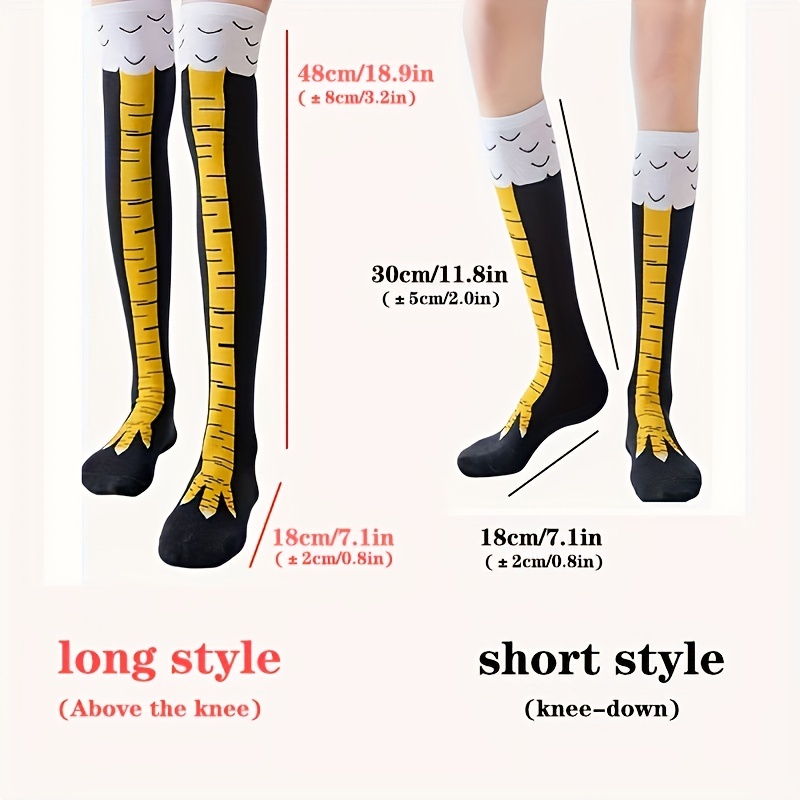 1/2 Pairs Women Knee High Sock - огляд і ціна Funny Chicken Leg Socks