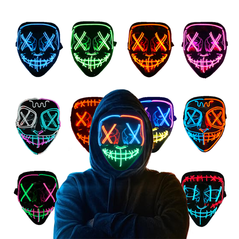 Wireless Neon Luminous Purge M - огляд і ціна Led Purge Mask Halloween
