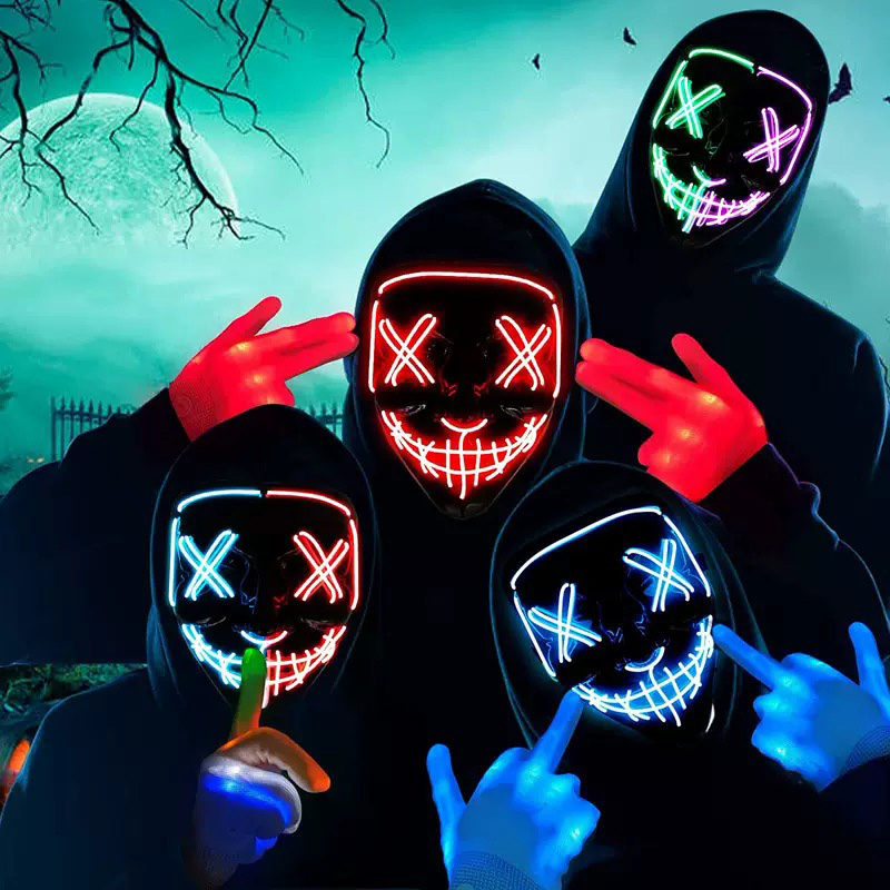 Wireless Neon Luminous Purge M - огляд і ціна Led Purge Mask Halloween