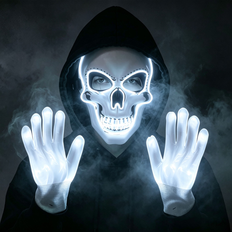 LED Skull Mask Light Up Gloves - огляд і ціна Led Purge Mask Halloween