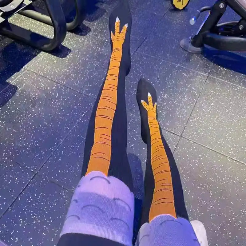 Trendy Women Socks With Knee L - огляд і ціна Funny Chicken Leg Socks