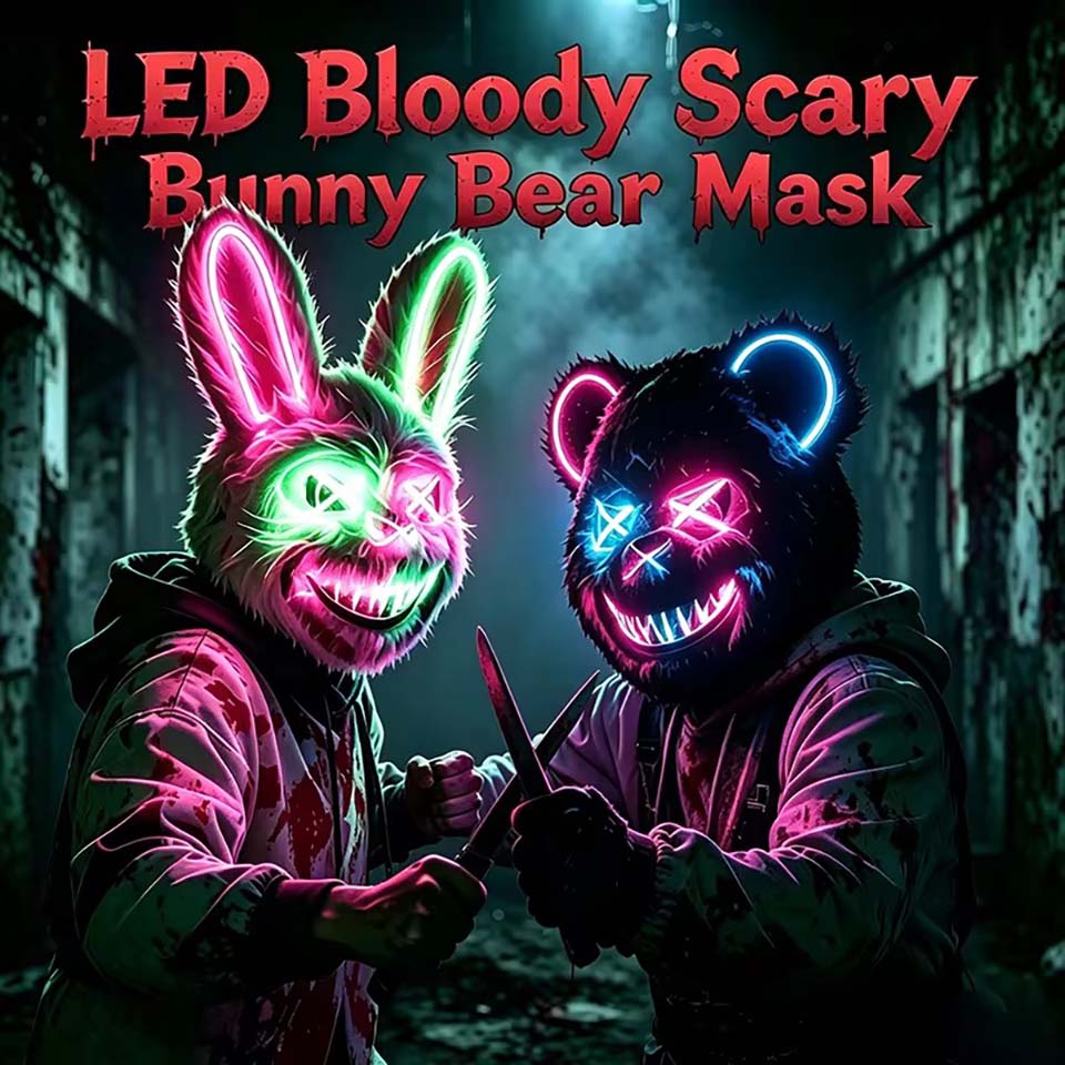 LED Bloody Rabbit Mask Glowing - огляд і ціна Led Purge Mask Halloween