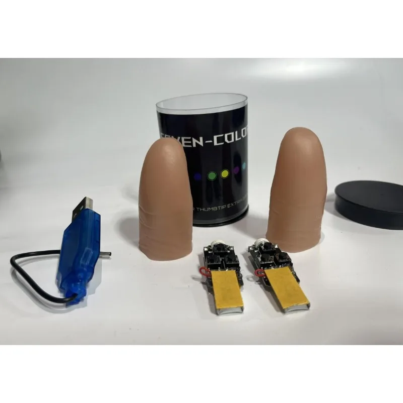 Seven Colors LED Light Thumb T - огляд і ціна Thumb Tip Magic Trick Set